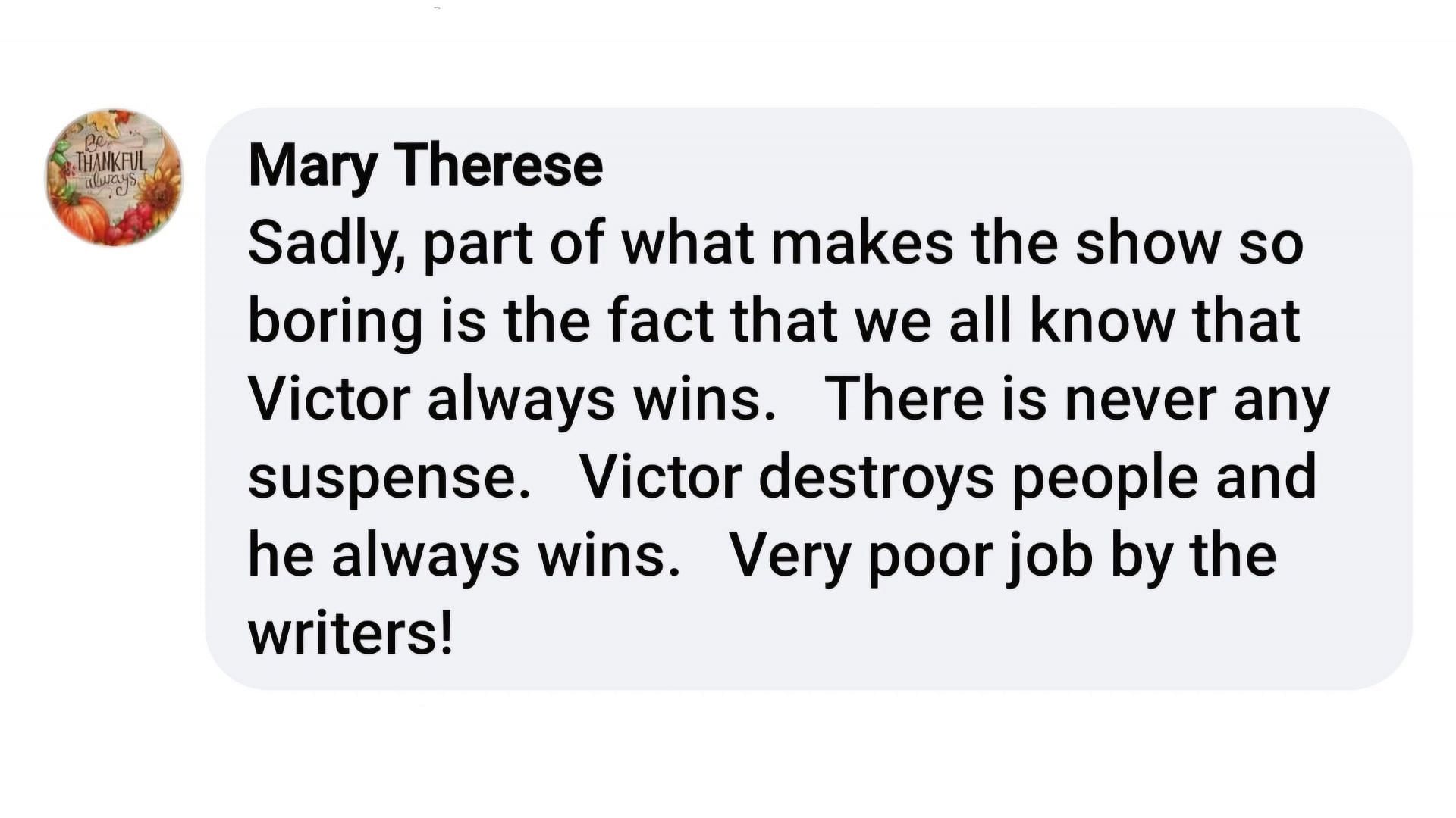 A fan recounting Victor Newman's past storylines on the soap (via Young and the Restless Canadian Day Ahead Recaps / Facebook)